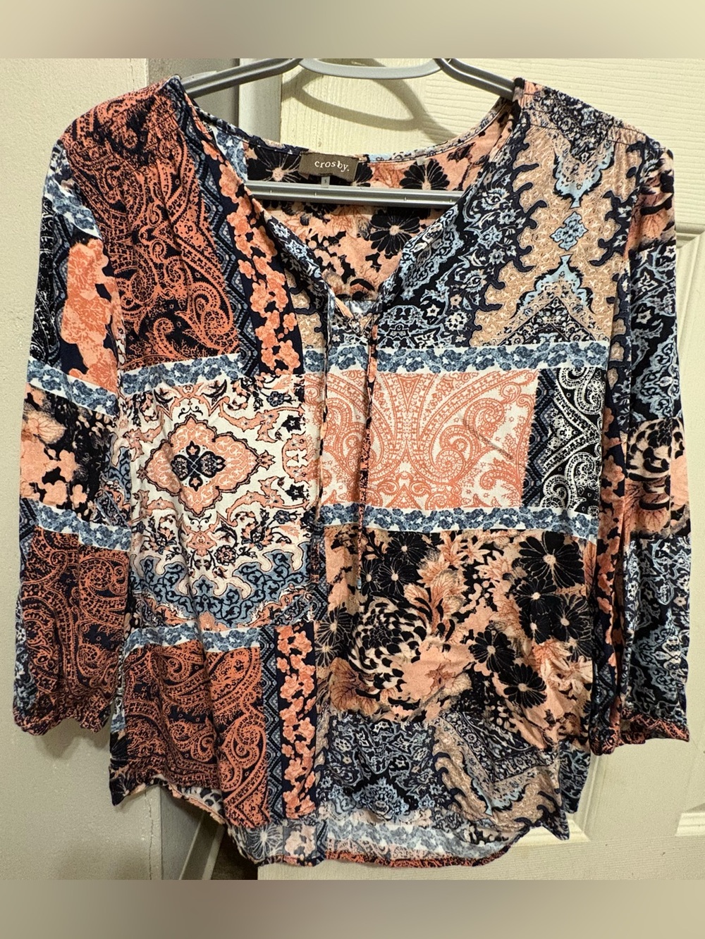 Crosby Women's multicolored top 3/4 sleeve size S